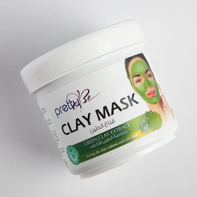 Pretty Be Clay Mask with Green Clay Extract jar on white background