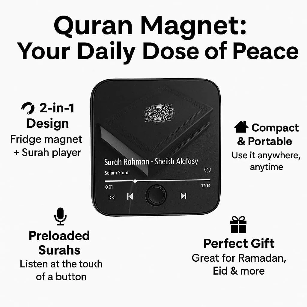 Quran Magnet with built-in Surah player features and benefits
