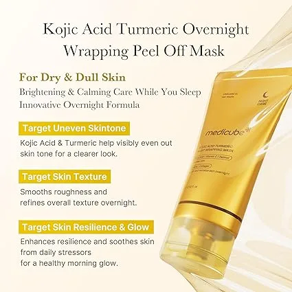Medicube Kojic Acid Turmeric Overnight Wrapping Peel Off Mask 4