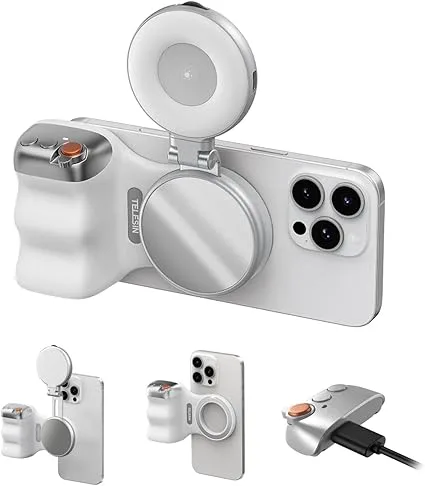 TELESIN Magnetic Camera Grip & LED Selfie Light โ Pro Content Creator Bundle 4