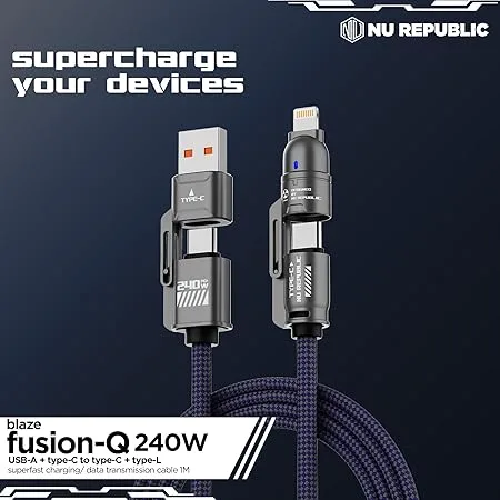 240W 4-in-1 Super Fast Charging Cable 6