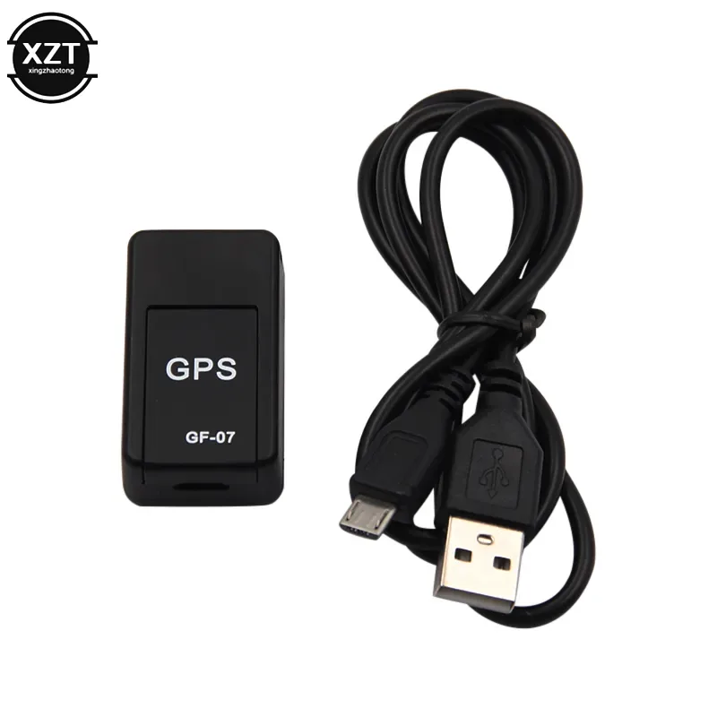 Mini GPS tracker with included USB charging cable