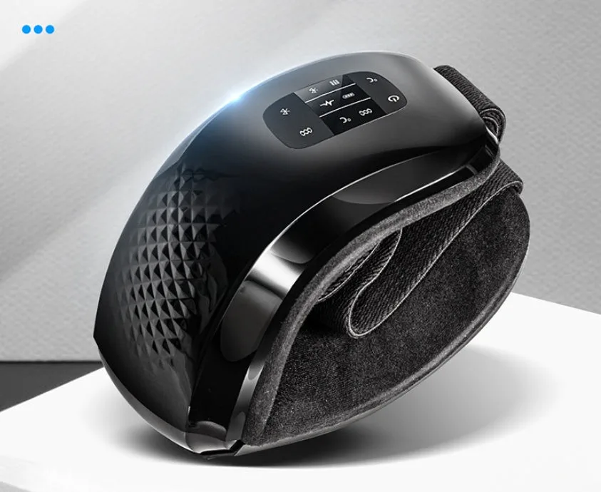 Midnight black eye massager with adjustable strap