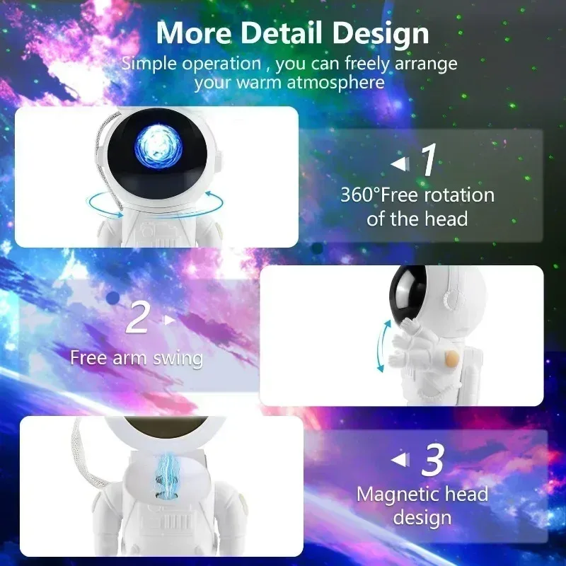 Astronaut Star Galaxy Projector Space Night Light 5