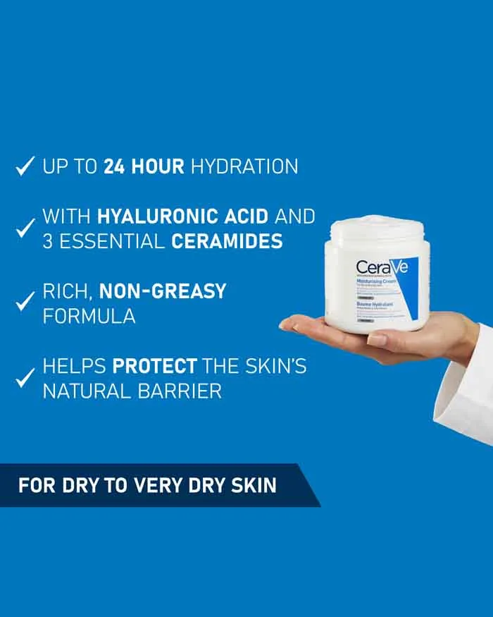 CeraVe Moisturizing Cream 24-hour hydration benefits summary