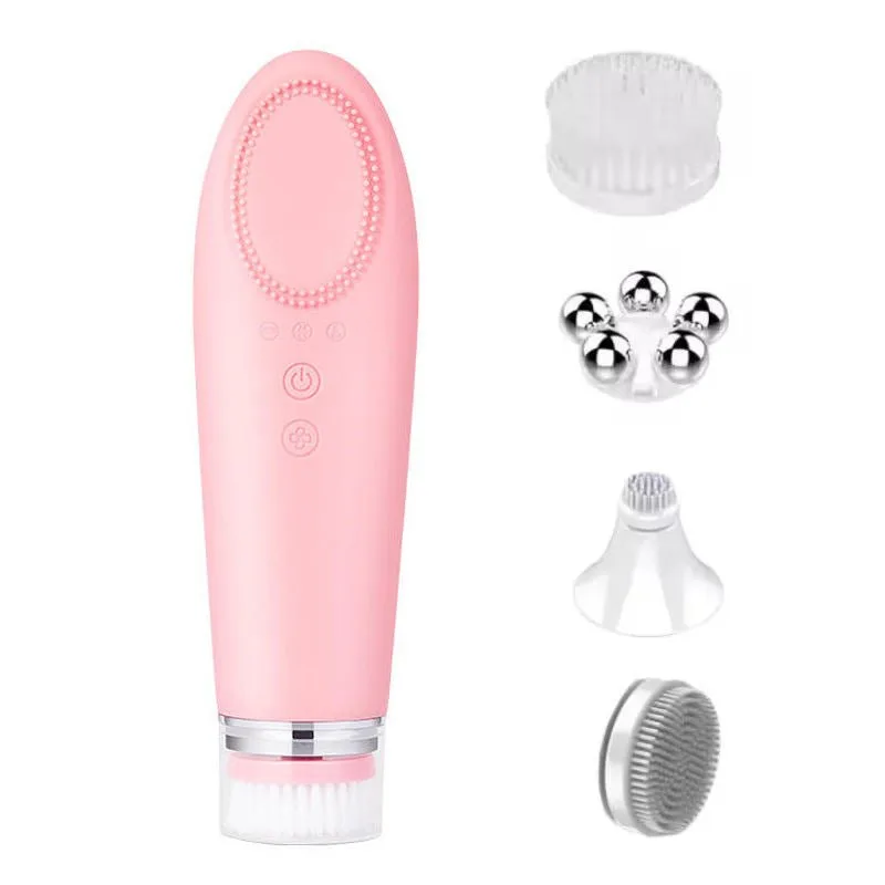 face massager with four interchangeable heads