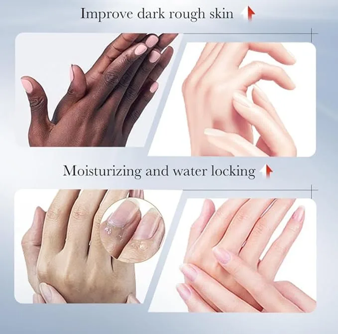 Before and after results showing skin brightening and moisturizing